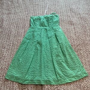J. Crew Green Textured Midi Dress